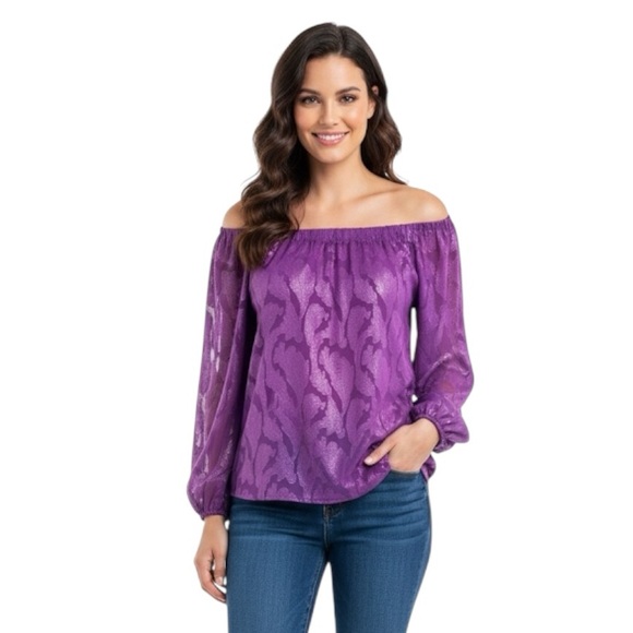 Mason & Belle Tops - Stitch Fix: Mason & Belle. Chic Plum Blouse with Paisley print